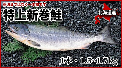 062 ＜春の超特価・限定300＞特上新巻鮭 １本・1.5～1.7kg /切身 